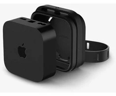 Spigen silikoninis laikiklis, juodas - Apple TV 4K, trečios kartos (2022 m.)