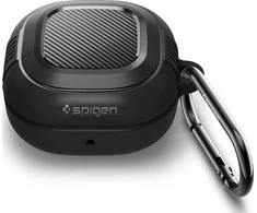 Spigen Rugged Armor, juodos spalvos – Samsung Galaxy Buds FE/Buds 2/Buds Pro 2/Buds Pro/Buds Live