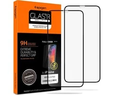 Spigen Glass FC 2 Pack, juodos spalvos – Apple iPhone 11 Pro/XS/X