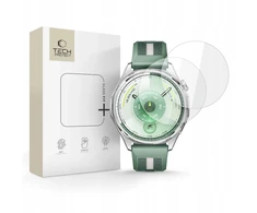 „Tech-Protect Glass Fit+“ 2 grūdinto stiklo pakuotė, skirta „Huawei Watch GT 6 46mm“ – skaidri.