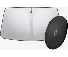 Spigen „Tesla“ automobilio priekinio stiklo apsauginis skydelis nuo saulės, juodas – „Tesla Model X“
