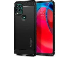 Dėklas Spigen Rugged Armor, juodas - Motorola Moto G Stylus 5G