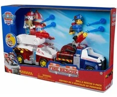 Spin Master „Paw Patrol“: ugniagesių gelbėtojų 2 teminių transporto priemonių rinkinys