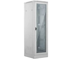 Spinta Alantec 42U 800x800, drzwi przednie szklane, drzwi tylne metalowe pełne, zamek, 4 belki nośne, cokół w zestawie, do samodzielnego montażu, spalva pilka, (SS-42U-800-800-03-S)