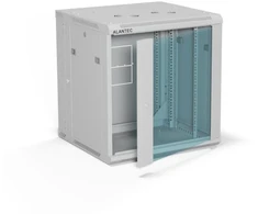 Spinta wisząca 19" 12U 600x600, dwusekcyjna, drzwi szklane jednoskrzydłowe, tył osłona pełna demontowalna, osłony boczne pełne demontowalne zamykane na klucz, 4 belki, spalva pilka, do samodzielnego montażu - Flat Pack, ALANTEC