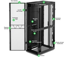 „Spinta APC NetShelter SX Gen2“ 42U, 600 mm pločio, perforuotos, padalintos durys, juodos