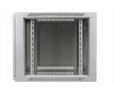 Spinta DIGIT Spinta jungiama į tinklą wisząca 19 9U rack 600x600, drzwi szyba, pilka, niedzielona, złożona, 60kg