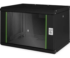 Digitus | Wall Mounting Cabinet | DN-19 07-U-SW | IP protection class: IP20; Front door: Glass door, single opening; Cabinet type: Wall mounting cabinet; Equipment mounting depth min.-max.: 305-370 mm; Load capacity: 100 kg; Dimensions 420 x 600 x 450 mm, | Juodas