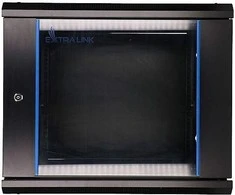 EXTRALINK 9U 600X450 prie sienos montuojama stelažinė spintelė juoda