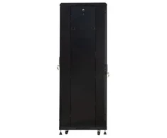 Incobex RACK 19 stovinčioji spinta 24U 600x600 Serija: All in One (Stiklinės durelės, galinė perforacija, juoda) (INL-RS-24U-6060-S-C)