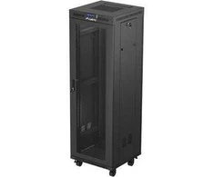 LANBERG Rack spintelė 19 laisvai stovinti 37U 600x600 plokščia pakuotė su tinklelio durelėmis LCD juodas