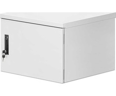Intellinet Tinklo sprendimai INTELLINET IP55 48,26 cm 19 colių sieninė paskirstymo spintelė 9 HE 600 mm gylio ant stogo montuojamas aušinimo įrenginys, atsparus dulkėms ir vandeniui korpusas, pilka RAL7035