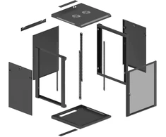 Spinta Lanberg Montavimo pakabinama rack 19'' 15U 600X600 juoda perforuotomis durimis (flat pack) (WF01-6615-23B)