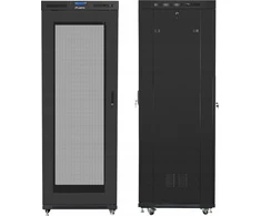 Lanberg grindų spintelė 19" 42U 800x800 juoda perforuotos durelėmis LCD