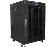 LANBERG laisvai pastatomas stelažas 19 colių spintelė 15U 600x600 stiklinių durų LCD plokščias paketas juodas