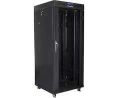 LANBERG laisvai pastatomas stelažas 19 colių spintelė 27U 600x600 stiklinių durų LCD butas juodas