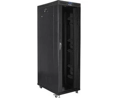 LANBERG laisvai pastatomas stelažas 19 colių spintelė 42U 800x1200 stiklinės durys LCD butas juodas