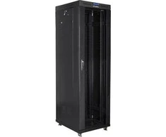 LANBERG laisvai pastatomas stelažas 19 colių spintelė 42U 600x800 stiklinių durų LCD butas juodas