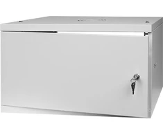LEXI-Net 19" sieninė spinta Basic 6U 520x450, metalinės durelės, be nugarėlės, išlankstoma, pilka