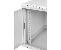LEXI-Net 19" sieninė spinta Basic 6U 520x450, metalinės durelės, be nugarėlės, išlankstoma, pilka