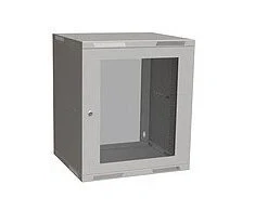 Solarix sulankstoma sieninė spinta SENSA LITE 12U 450mm, durelių stiklas, RAL 7035, SENSA-L-12U-545-11-G