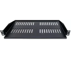 XtendLan 19" prailginta lentyna su perforacija 1U/280mm, keliamoji galia 25kg, juoda