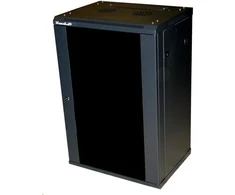 XtendLan 19" sieninė spinta 22U 600x450, keliamoji galia 60 kg, stiklinės dūminės durys, suvirintos, juodos
