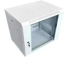 XtendLan 19" sieninė spintelė 12U 600x450, keliamoji galia 60 kg, stiklinės durys, virintos, pilkos spalvos