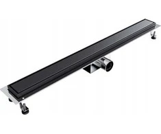 Spiroflex 500 linijinis dušo kanalas AQUA STEEL LA Juodas su lygiomis grotelėmis BGM (S)