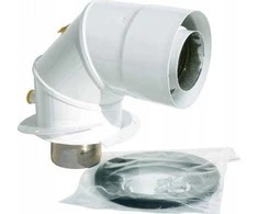 SpiroFlex 60/100 FKKPB adapteris (alkūnė) su baltomis matavimo jungtimis