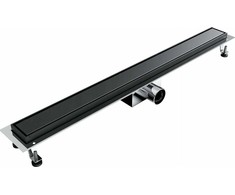 Spiroflex 600 linijinis dušo kanalas AQUA STEEL LA Juodas su lygiomis grotelėmis BGM (S)