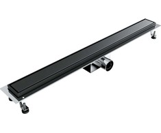 Spiroflex 700 linijinis dušo kanalas AQUA STEEL LA Juodas su lygiomis grotelėmis BGM (S)