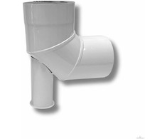 SpiroFlex 80/125 turbo (nv) dvigubos sienelės alkūnė balta 90 su pagrindu