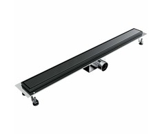 Spiroflex 900 linijinis dušo kanalas AQUA STEEL LA Juodas su lygiomis grotelėmis BGM (S)
