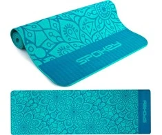 Spokey MANDALA MAT Neslystantis jogos kilimėlis, Antialerginis, bekvapis, atsparus drėgmei, 183 x 61 x 0,4 cm, turkis