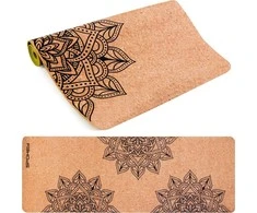Spokey SAVASANA jogos kilimėlis, neslystanti medžiaga, 180 x 60 x 0,4 cm, žalia, kamštiena/TPE