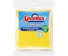 Antibakterinės šluostės-kempinės SPONTEX ANTIBAK, 3 vnt.