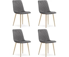 Springos Krzesło upholstered welurowe TURIN ciemnoszare do salonu jadalni x4