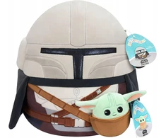 SQUISHMALLOWS Pliušinis žaislas - 30 cm Mandalorietis ir 9 cm Grogu