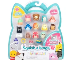 SQUISHMALLOWS SQUISH-A-LONGS kolekcinės figūrėlės, 14 vnt., 2,5 cm