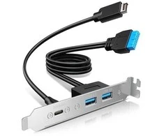 St Labs GRAUGEAR Multi PCI Blende 1x USB-C, 2x USB-A