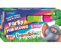Bambino Neoninės Plakatinės Dažai, 6 Spalvų