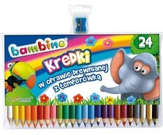 St. Majewski BAMBINO Pieštukai mediniame rėmelyje 24 spalvos + galąstuvas