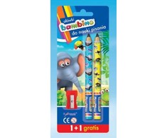 Lean School trikampiai JUMBO pieštukai BAMBINO rašymo mokymuisi, 2 vnt. su drožtuku
