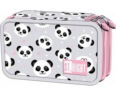ST.RIGHT Pieštukas Case with Equipment Double Pencils Markers Pilkas Panda PC04 5326 Krepšys su įrangos dvigubai pieštukai žymekliai Pilka Panda PC04 5326