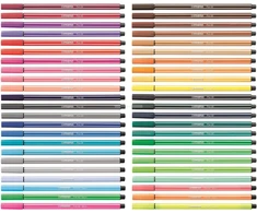 Stabilo Arty Pen 68 rutulinių rašiklių rinkinys su 25 spalvomis