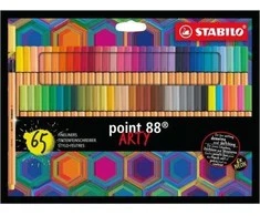 STABILO - Pen 88 fineliner ARTY, 65 spalvų kartoninė piniginė