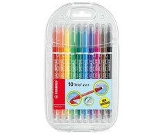 Stabilo Flomasteriai TRIO 2in1 dvipusiai 10sp.