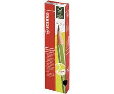 Stabilo Greengraph pieštukas HB, šešiakampis su trintuku viršuje, 12 vnt./pak (201062)