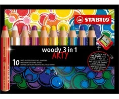 Woody Yes For Skills Įvairių spalvų pieštukų rinkinys / 10spalvų + magiškas trintukas ir drožtukas